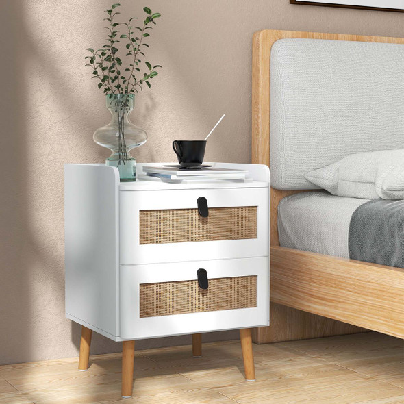 Modern Nightstand End Bedside Table with Pine Wood Legs product image