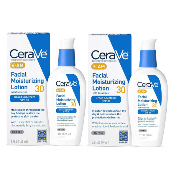 CeraVe AM Facial Moisturizer with SPF 30 (2-Pack) product image