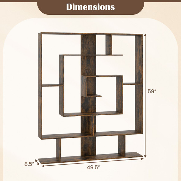 7-Tier Mid-Century Geometric Bookcase  product image