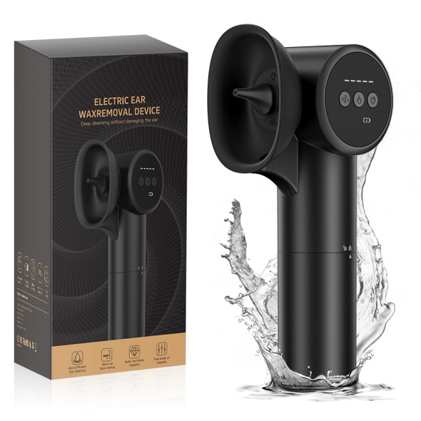 Ear Wax Removal Kit with Dual Water Tank Electric Ear Cleaner Tool with Ear Dryer Irrigation Flushing System 5 Modes,Black product image