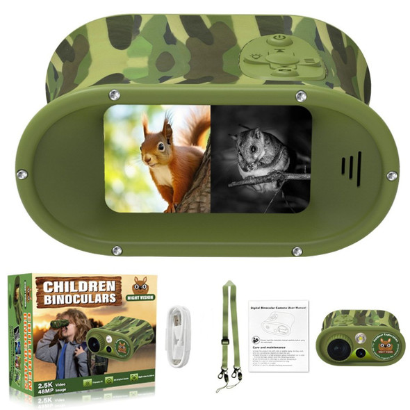 2.5K Night Vision Goggles for Kids,Woodland Camouflage Night Vision Binoculars for Age 8-12,Binoculars with 2.4 Inch Screen 8X Digital Zoom for Camping product image