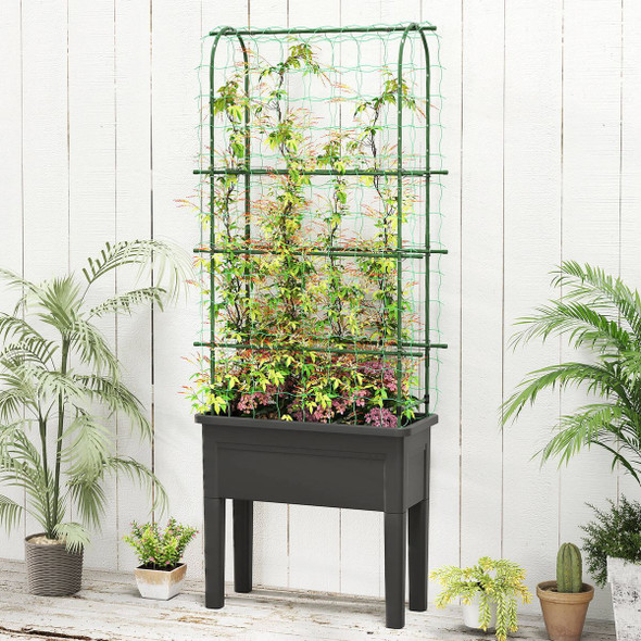 Raised Garden Bed Planter Box with Climbing Trellis product image
