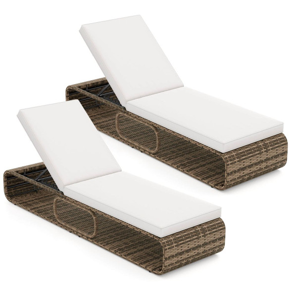 Outdoor Chaise Lounge Chair with Adjustable Backrest Cushion product image