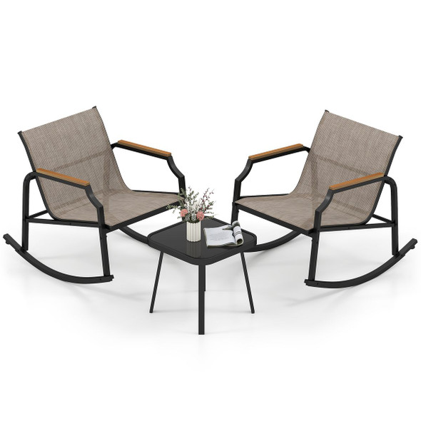 3-Piece Outdoor Rocking Bistro Set  product image