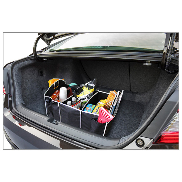 Collapsible Car Caddy Trunk Storage Organizer with 3 Compartments product image