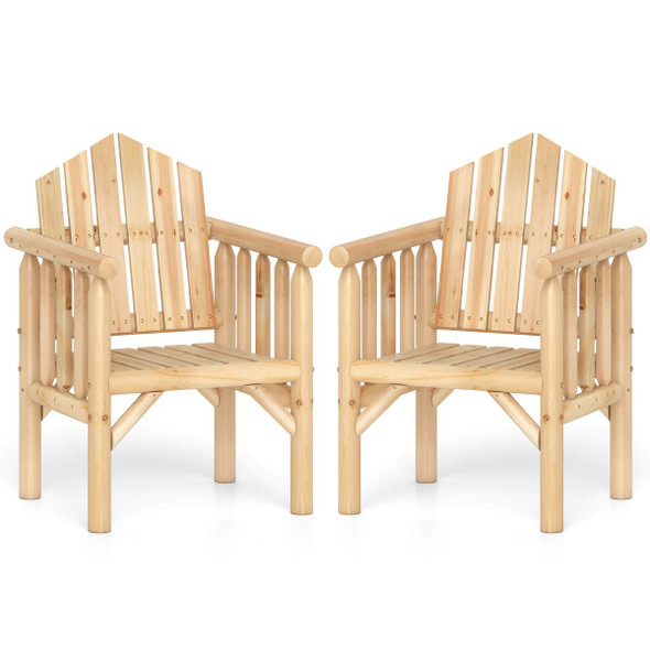 Outdoor Wood Armchair with Reclined Backrest product image
