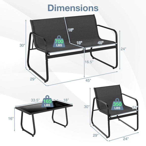 8-Piece Patio Furniture Set with Tempered Glass Top product image