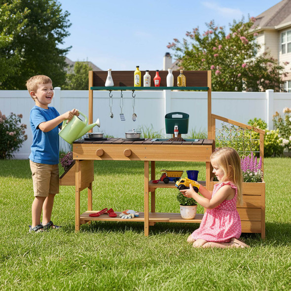 Kids' Wooden Toy Kitchen Play Set product image