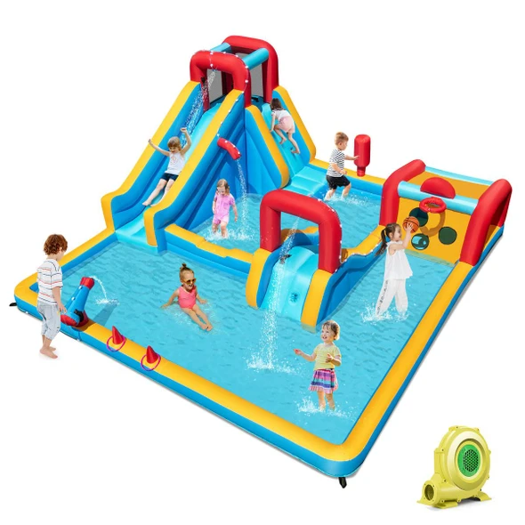 Inflatable Water Park with Protective Mesh Walls  product image