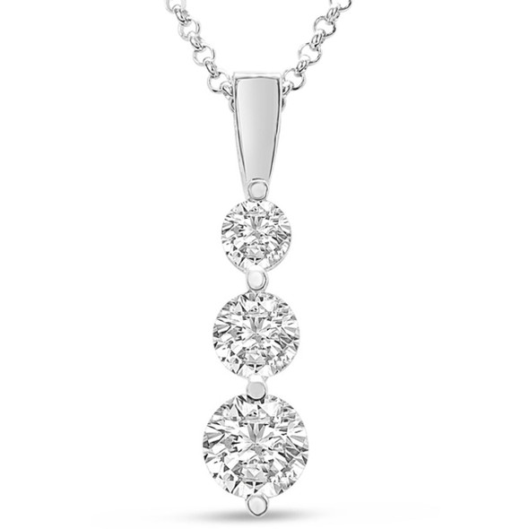 1.50 Carat Lab Created Diamond Three Stone Necklace product image