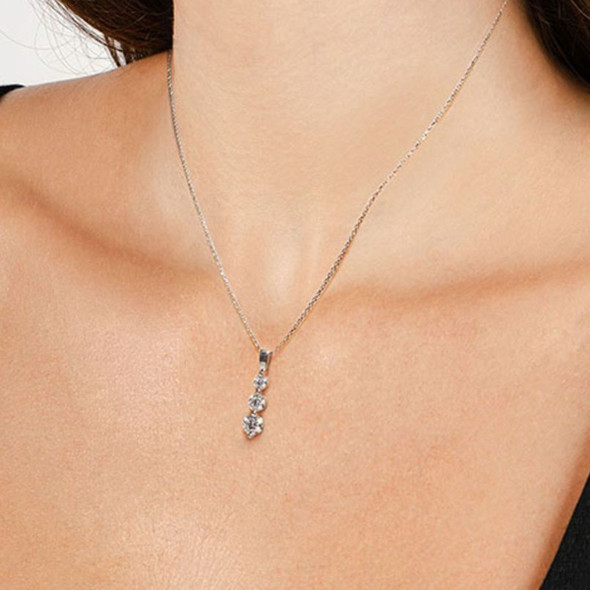 1.50 Carat Lab Created Diamond Three Stone Necklace product image