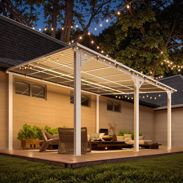 Outdoor Lean-to Hard Top Pergola product image