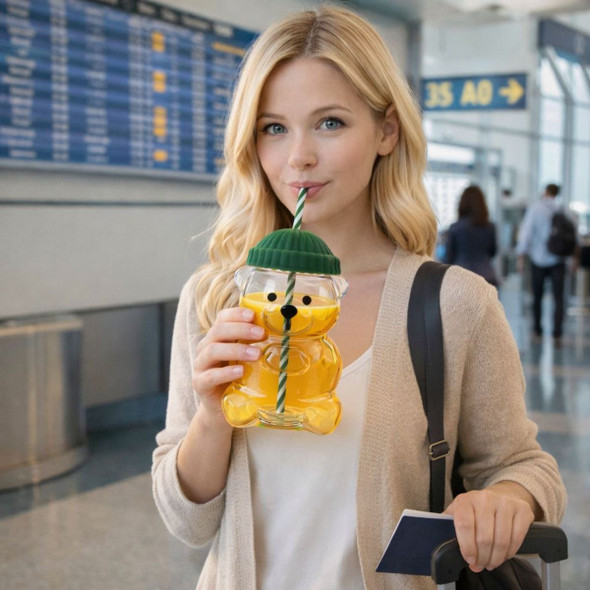 Cute Bear Reusable Cup with Straw product image
