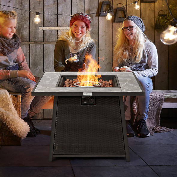 35'' Propane Gas Fire Pit Table  with Lava Rocks product image