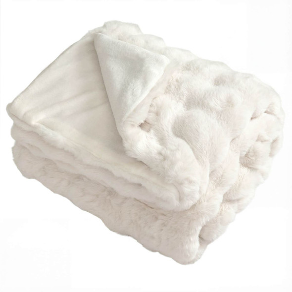 Bubble Faux Rabbit Fur Throw Blanket product image