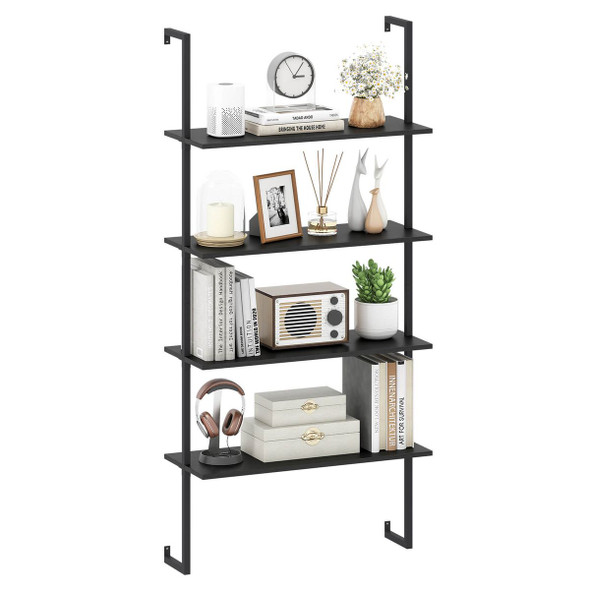 4-Tier Wall-Mounted Bookshelf product image
