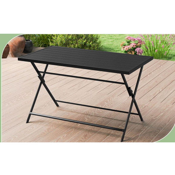 48” x 30” Foldable Dining Table with Slatted Tabletop product image