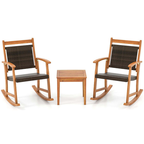 Patio Rattan Rocking Chair Set (3 Piece Set) product image