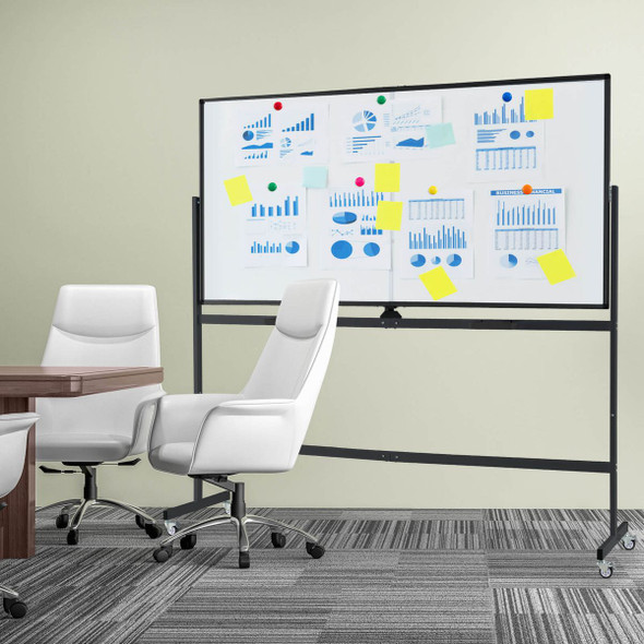 72" x 36" Double-Sided Magnetic Whiteboard with 360° Rotating Design  product image