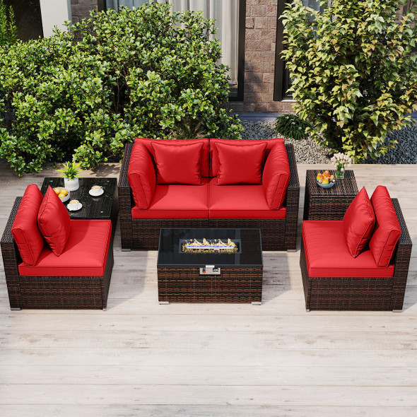 7-Piece Patio Furniture Set with 40,000 BTU Gas Fire Pit Table product image