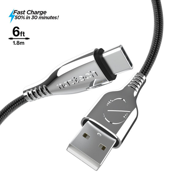 Titanium USB  to USB-C Braided Cable product image