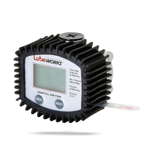 Lubeworks Digital Oil Flow Meter - 1/2" NPT Inlet, +/- 0.5% Accuracy product image