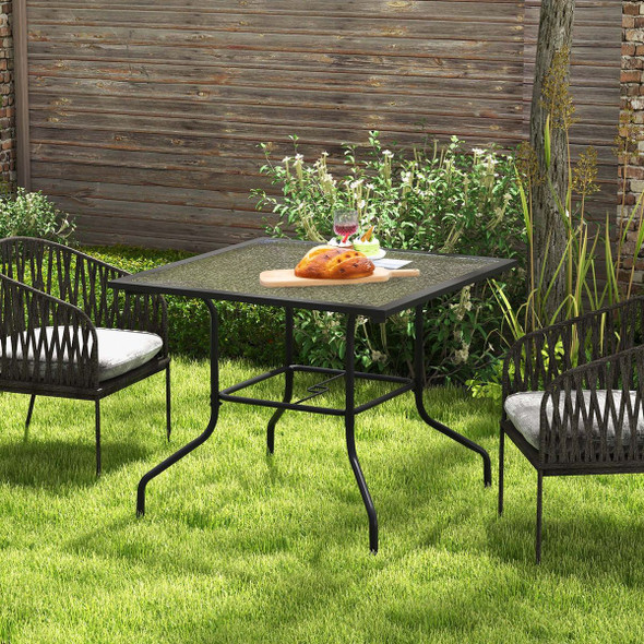 35'' Patio Dining Table with Tempered Glass Top product image