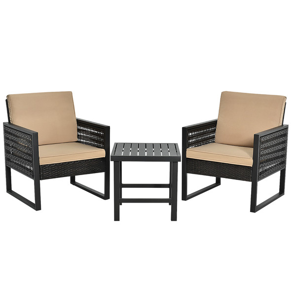 Rattan Coffee Cushioned 3-Piece Patio Set product image