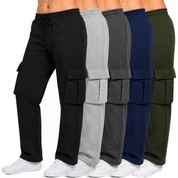 Women's Loose Fit Fleece Lined Cargo Joggers (3-Pack) product image