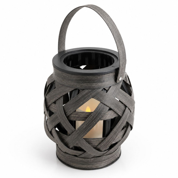 Decorative Basket Weave Lantern with LED Candle product image