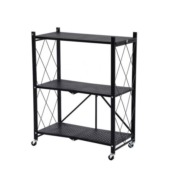3-Tier Foldable Metal Storage Shelving Unit product image