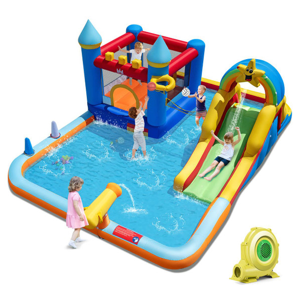 Giant Water Slide Bounce House with  Climbing Wall and Splash Pool product image