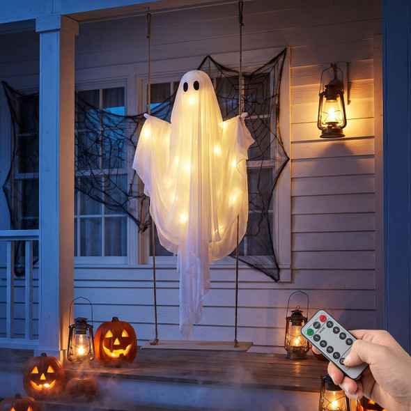 5-foot Light-up Halloween Ghost with LED String Lights  product image