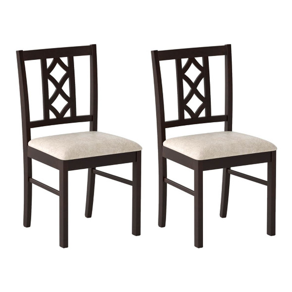 Dining Chairs with Hollowed Backrest and Padded Seat (Set of 2 or 4) product image
