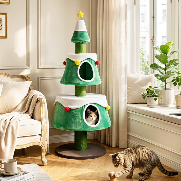 61.5" Cat Christmas Tree with 2 Large Condos product image
