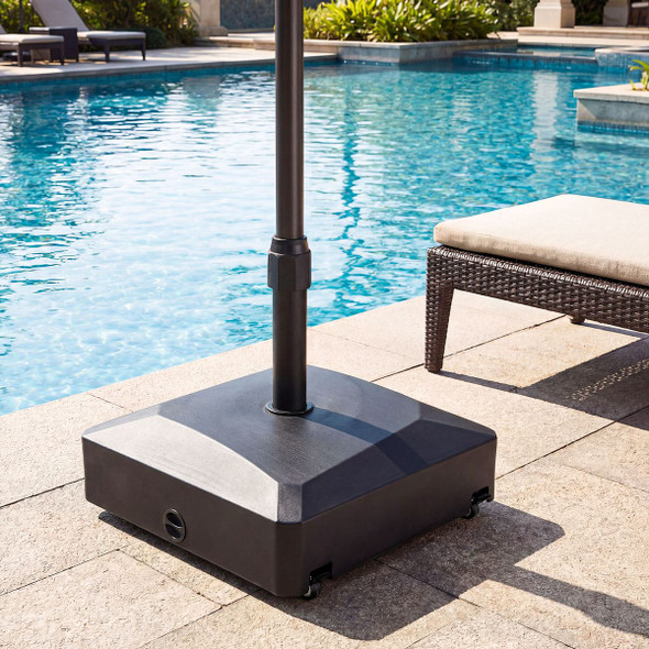 176 LBS Mobile Fillable Patio Umbrella Base with 4 Wheels and 2 Locks product image