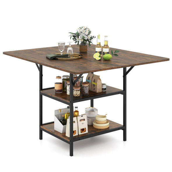 47” Rectangular Dining Table for 4-6People with 2-Layer Storage product image
