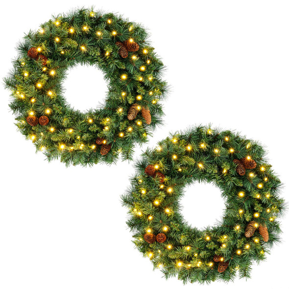 Pre-Lit Christmas Wreath (1- or 2-Pack) product image