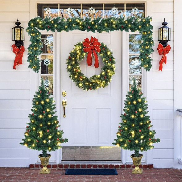 Pre-Lit 4-Piece Christmas Decoration Set product image