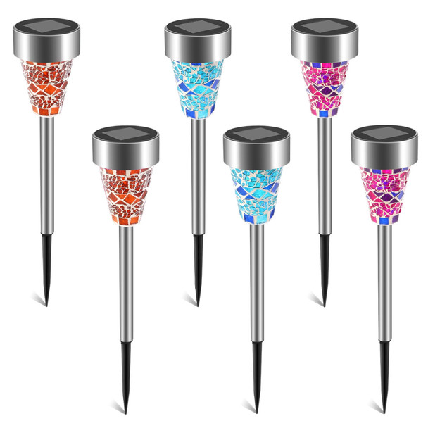 Solarek® Stained Glass Style Solar Garden Pathway Lights, 6 ct. (2-Pack) product image