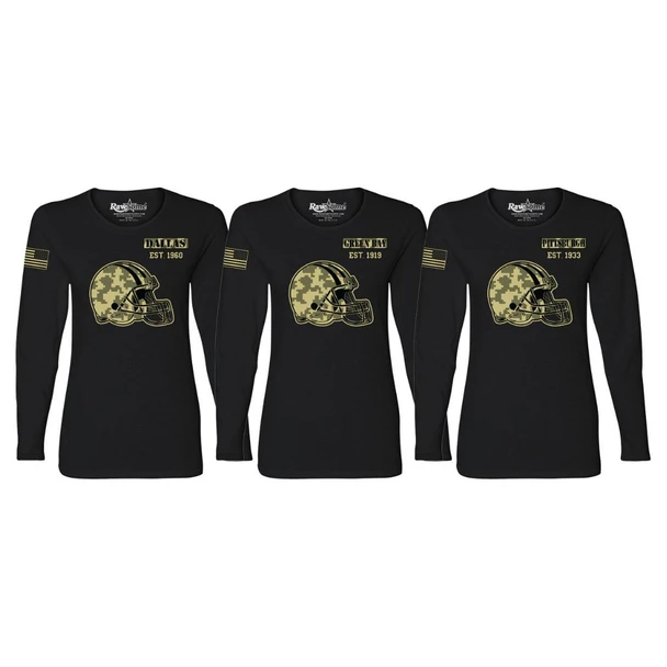 Women's Ultimate Camo Football Black Long Sleeve Shirt product image