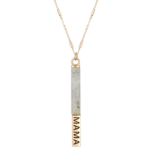 Natural Stone Pendant Bar Necklace product image