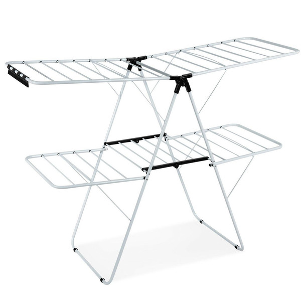 2-Level Foldable Clothes Drying Rack with Adjustable Gullwing product image