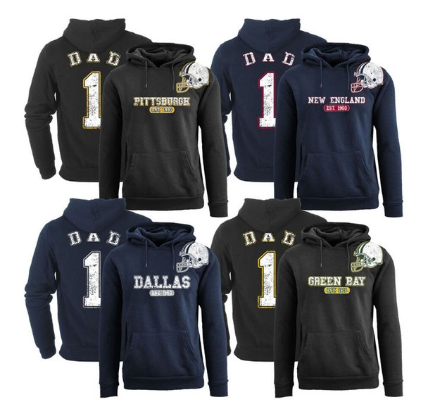Men's #1 Dad Football Helmet Pull Over Hoodie product image