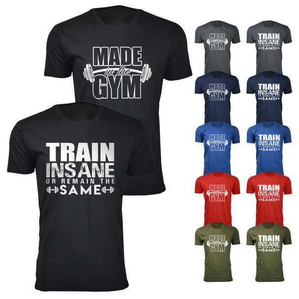 Men's 'Made in the Gym' and 'Train Insane' T-shirt product image