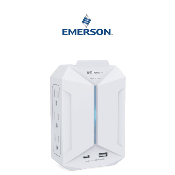 Emerson 6-Outlet + USB Wall Charger with Surge Protection product image
