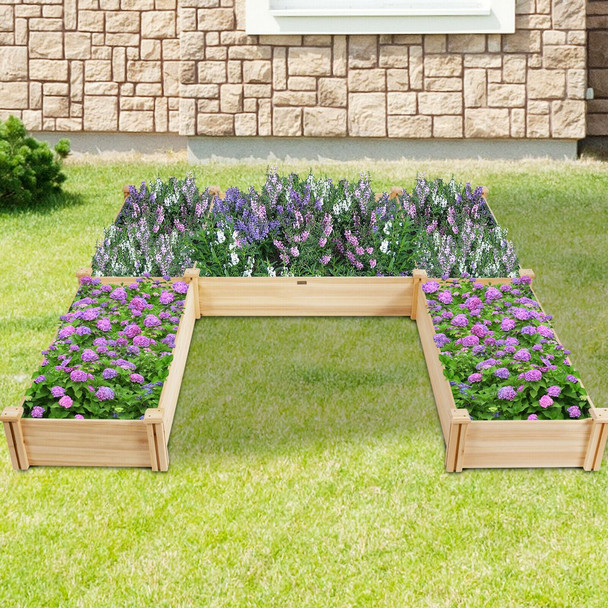 U-Shaped Wooden Garden Raised Bed for Backyard and Patio product image
