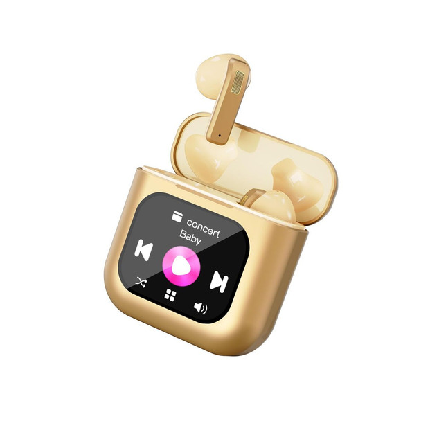 Smart Touch Screen Bluetooth Earphone APP Message Reminder Dialing Video Switching Incoming Call Answering with LED Display(Gold) product image