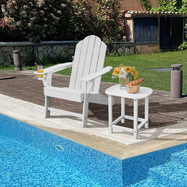 Outdoor Adirondack Chair with Built-in Cup Holder for Backyard Porch product image