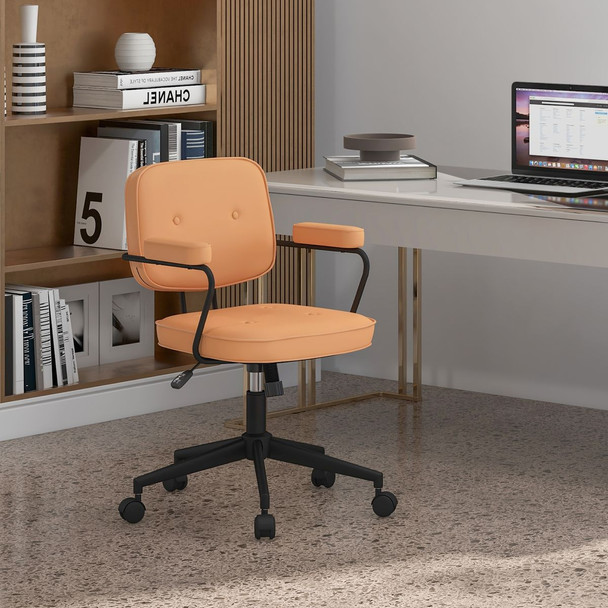 PU Leather Office Chair with Rocking Backrest and Ergonomic Armrest product image